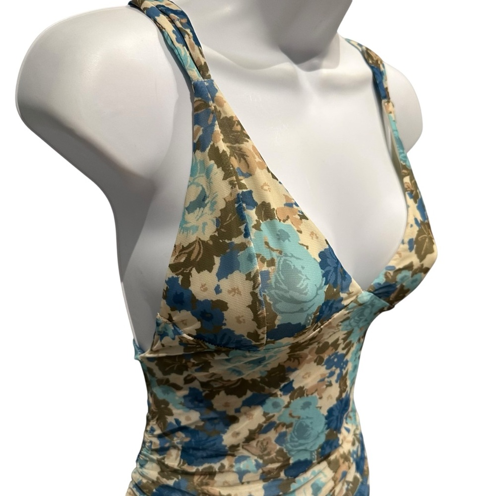 Free People | Long Live Printed Bodycon Dress or Slip Blue | Small New with Tag - Picture 9 of 16